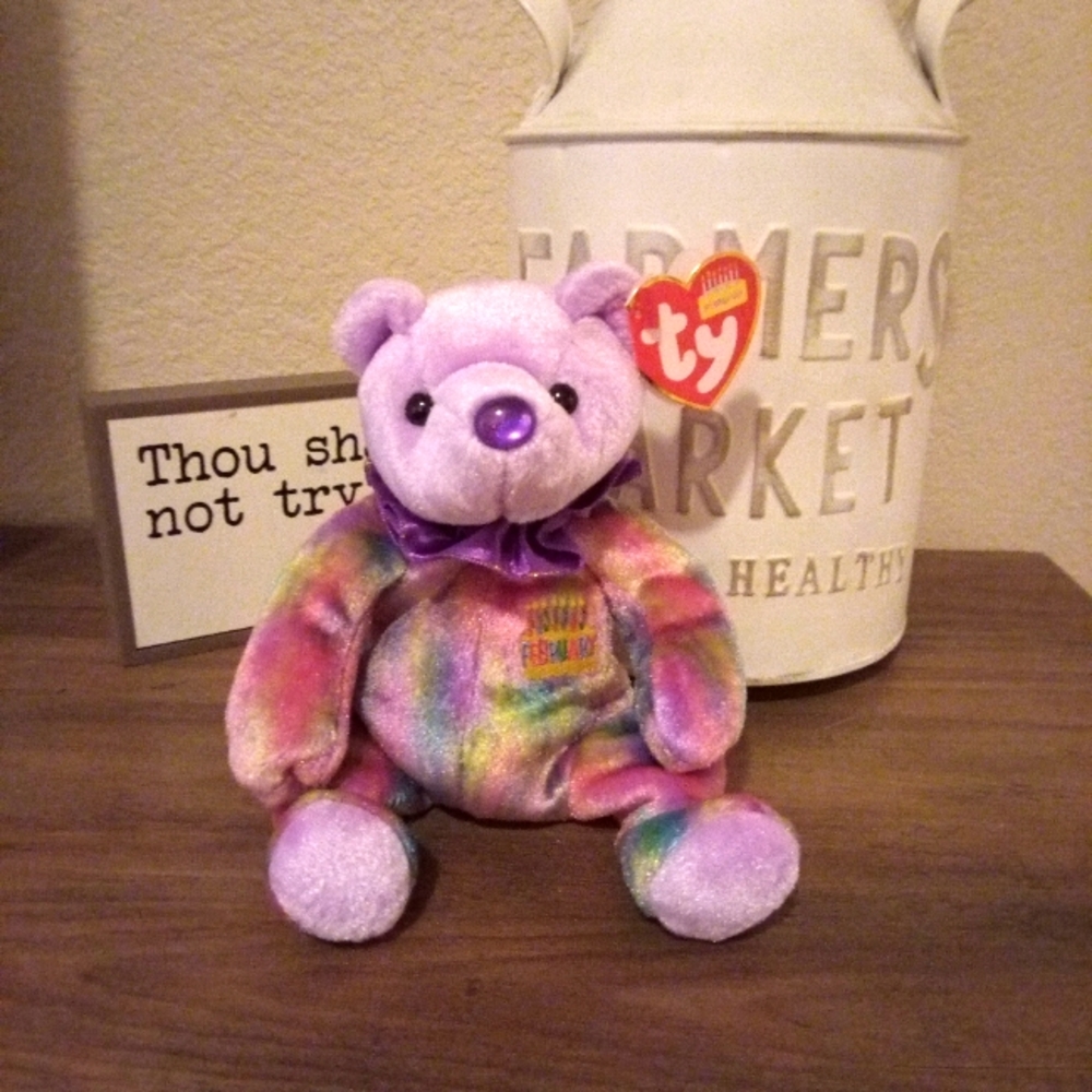 RARE TY BEANIE BABY "AMETHYST" BEAR